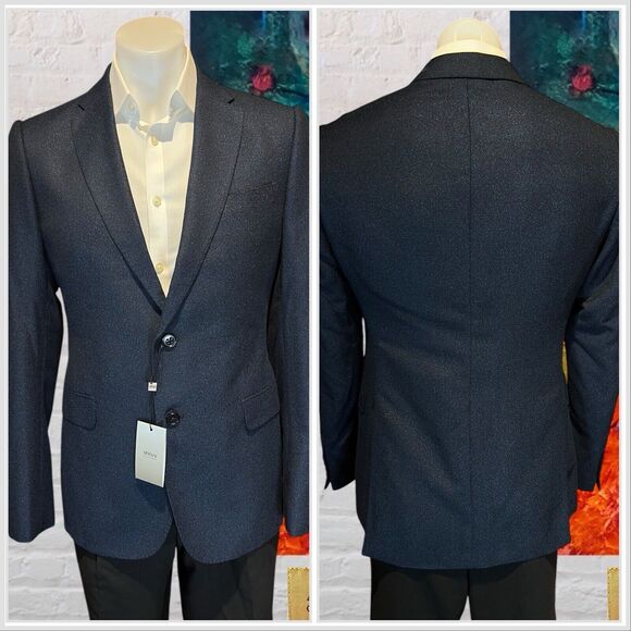 New Armani Collection 38R Sapphire Cobalt Royal Blue Metallic Blazer Suit Jacket - Picture 6 of 12